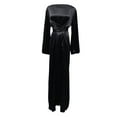 thumbnail image 5 of 2021 autumn cross-border new V-neck long sleeve split dress evening dress., 5 of 5