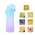 thumbnail image 1 of Smaksatt vattenflaska med 7 doftkapslar Air Water Up Flaska Frostat Svart 650 ml Air Startpaket Vattenkopp för camping, Gradient blå, 1 of 1