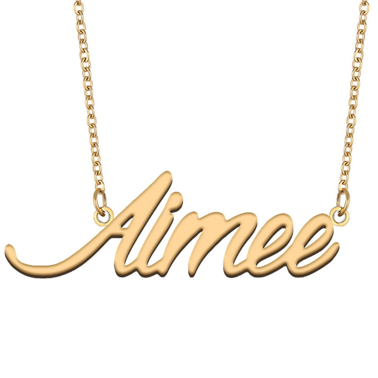  HUAN XUN Gold Stainless Steel Initial Charm Necklace