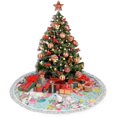 thumbnail image 4 of Flower Horses Christmas Tree Skirt 48 Inch Large Xmas Tree Decor Mat for Holiday Party New Year Decor Christmas Decoration, 4 of 4