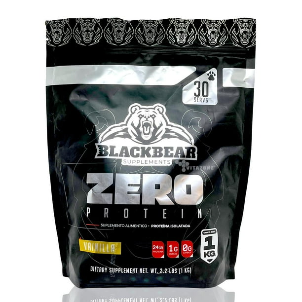 Proteína Zero Carbs 1 kg Vainilla 30 serv Isolatada Blackbear The Blackbear BLACKBZEROBOLSAVAINILLA