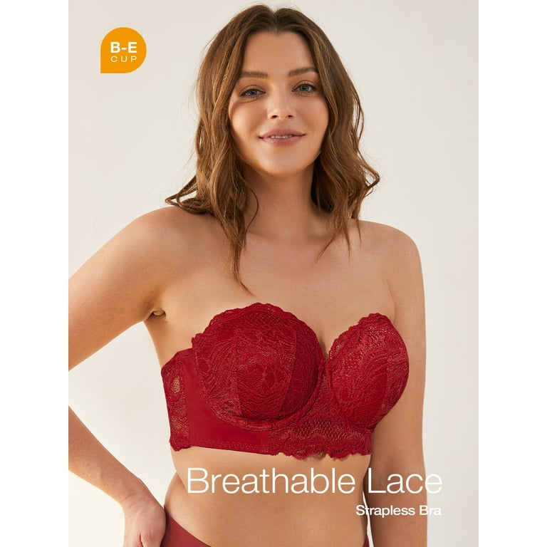 Strapless Push Up Convertible Multiway Padded Lace Coverage Bra