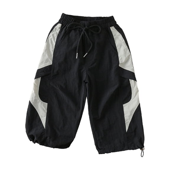 OSOLU Children Boys Pants Casual Color Block Patchwork Sweatpants Comfortable Athletic Joggers Daily Wear Playful Travel Trousers