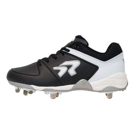 UPC: 0840238711121 | Ringor Flite Women s Softball Spikes Black | White Size 9