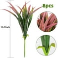 thumbnail image 2 of Artificial Fake Grass 8 Pcs Faux Greenery Stems UV Resistant Outdoor Plants Plastic Spring Tropical Bushes for Home Window Garden Office Patio Pathway Front Porch Decor(Purple), 2 of 5