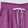 thumbnail image 6 of Rggeeun Womens Shorts Summer Elastic Waist Knee Length Cotton Knit with Adjustable Tie & Side Pockets Wide Leg for Water Sports Cozy Bottoms,Purple,Xxxxxl, 6 of 7