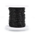 thumbnail image 2 of 1Roll Handmade 304 Stainless Steel Cable Chains Soldered with Spool Flat Oval Electrophoresis Black 3x2.5x0.6mm 32.8 Feet(10m)/roll, 2 of 2