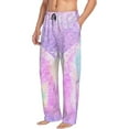 thumbnail image 6 of Sigee Purple Sparkling Butterfly print Men's Pajama Pants Lounge Sleep Bottoms with Elastic Waistband and Pockets-Large, 6 of 6