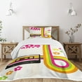 thumbnail image 3 of Ambesonne Colorful Quilted Bedspread Set 2 Pcs, 70s Party Casette Tape, Twin Size, Multicolor, 3 of 6