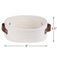thumbnail image 3 of Cesta de Almacenamiento - Asa de Cuero Beige - Pequeña Adepaton WMZL-2082-3, 3 of 9