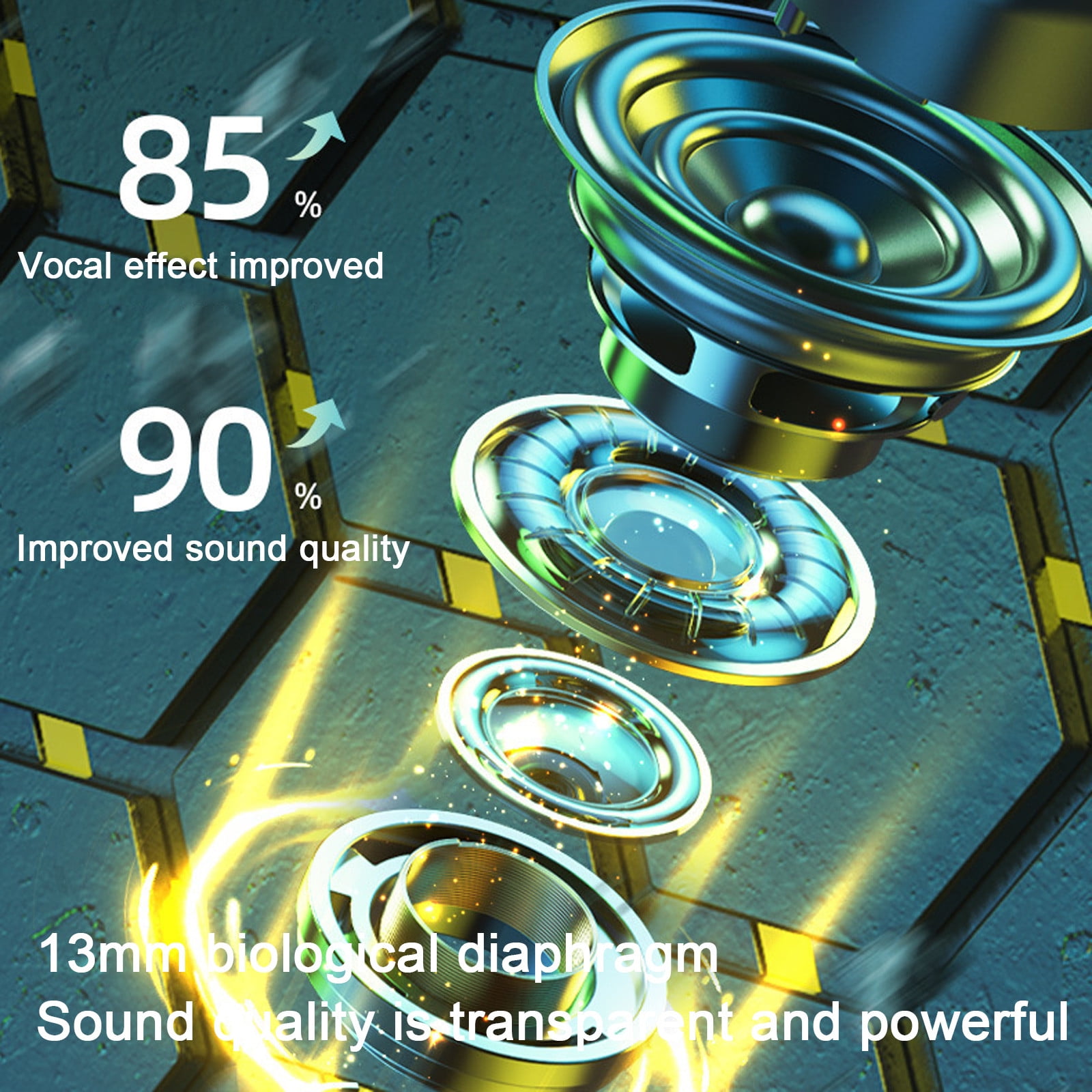 Lzobxe Bluetooth Earbuds Wireless Earbuds,Bluetooth 5.2 Headphones With Charging Case, Bluetooth Headphones With Mics, Fingerprint Control, Power Display,For Sports/Working on Clearance
