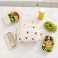thumbnail image 3 of Uxgjfwu Cherry Print Insulated Lunch Bag, Cute Reusable Thermal Tote With Front Pocket, Leakproof Cooler Bag for Work, School, Picnic, and Outdoor Food Storage, 3 of 5
