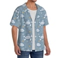 thumbnail image 4 of Vsdgher Turtle Print Men's Wrinkle Free Untucked Cuban Shirt Business Casual Button Down Shirts Short Sleeve Shirt, 4 of 7