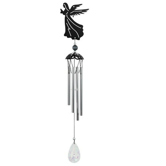 Metal Black Angel Wind Chime 25 Inch Long New