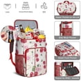 thumbnail image 3 of Red Cherry Print Backpack Cooler, Insulated Leakproof Lunch Bag for Outdoor Adventures and Summer Fun, 3 of 6