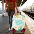 thumbnail image 3 of Stretch Luggage Cover XL(29-32in)– Elastic Travel Suitcase Protector with Handle Openings & Bottom Closure, Washable Polyester Spandex Suitcases Cover, Daisy Flower Print, 3 of 5