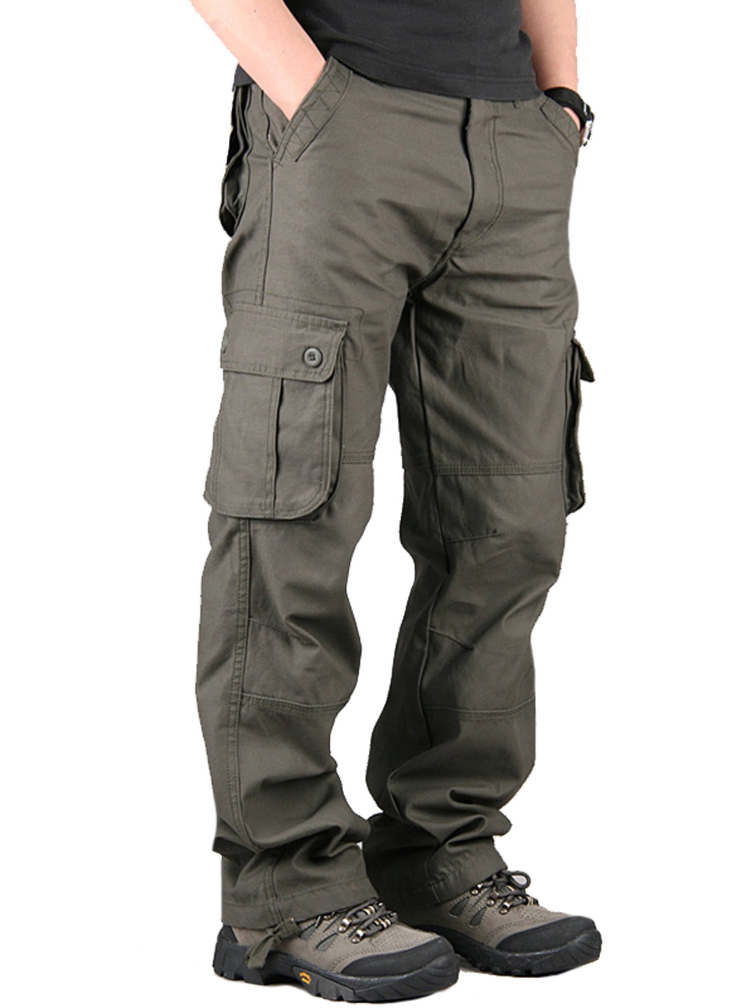 Men's Cargo Combat Trousers Work Military Multi Pockets Straight Leg Pants - Walmart.com