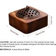 thumbnail image 4 of ABCISI Square Incense Burner Holder - 4" Handcrafted Walnut Wood Censer with Metal Alloy Lid | Natural Incense Stick/Bowl Tray for Yoga & Meditation | Luxury Home Decor Gift for Zen Lovers, 4 of 15