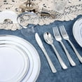 thumbnail image 6 of 600 PCS Silver Disposable Dinnerware Set for 100 Guests, Silver Plastic Plates for Party, 100 Each-Dinner & Salad Plates, Cups, Forks Knives Spoons for Wedding and Easter Events, 6 of 13
