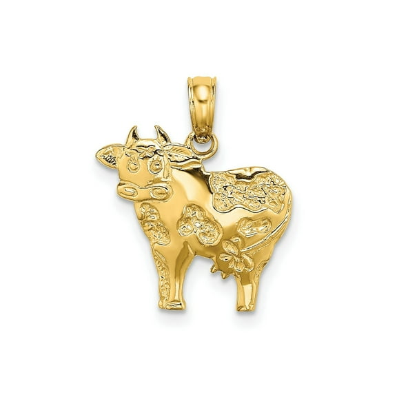 FJC Finejewelers 10 kt Yellow Gold 2-D Polished Playful Cow Charm 18 x 15 mm