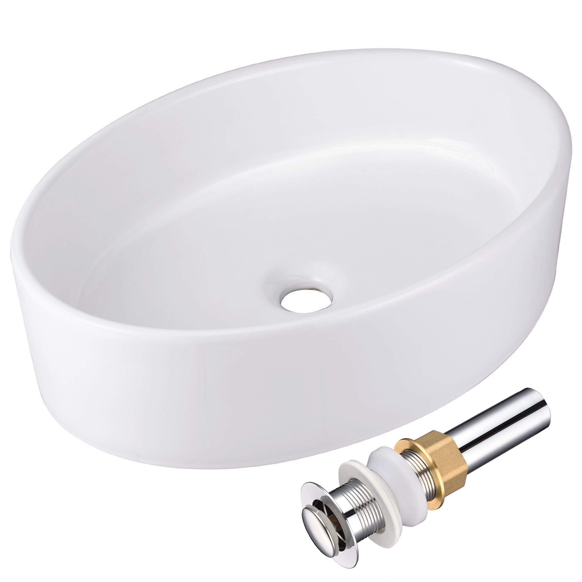 iBathUK Modern Oval Gloss White Countertop Basin Sink Ceramic 