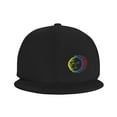 thumbnail image 2 of DouZhe Flat Brim Cap Snapback Hat, Sun Light Face Prints Adjustable Black Adult Baseball Cap, 2 of 7