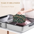 thumbnail image 3 of FORMRS Makeup Bag Travel Cosmetic Organizer for Women Fold Flat Zipper Pouch with Handle, Green Christmas Hats, 3 of 8