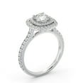 thumbnail image 2 of Nerra Jewel 1.7 Ct VVS1/D Cushion Cut Diamond Solitaire Ring - 14K White Gold Plated Ring - Double Halo Solitaire with Accents Ring for Mother Birthday Gift - Daily Wear Fine Jewellery for Women's, 2 of 3