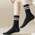 thumbnail image 6 of TNOBHG Sweat-absorbent Socks 1 Pair Women's Mid-tube Striped Contrast Color Socks High Elasticity Anti-slip Breathable Soft Sweat-absorbent Anti-shrink, 6 of 8