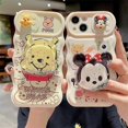 thumbnail image 2 of Disney-funda de teléfono con soporte para iPhone, Mickey y Minnie, Winnie the Pooh, 14, 13, 12, 11 Pro Max, Lady Girl, bonita, a prueba de golpes Fivean unisex, 2 of 2