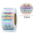 thumbnail image 2 of 500 Thank You For Supporting My Small Business Stickers Holographic Silver Roll Rainbow Stickers-1 -Inch, 2 of 5