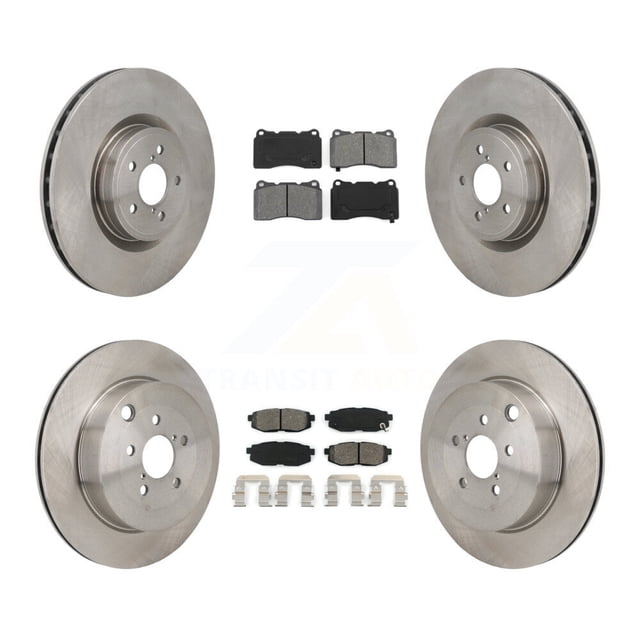 Transit Auto Front Rear Disc Brake Rotors and Semi-Metallic Pads Kit for Car 2017 Subaru BRZ Base with Brembo Brakes K8S-104120