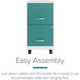 thumbnail image 2 of Space Solutions 18" 2 Drawer Mobile Metal Vertical File Cabinet - White/Teal, 2 of 10