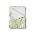 thumbnail image 2 of Leaves Soft Flannel Fleece Throw Blanket, Foliage Pattern in Green Shades Woodland Simplistic Summer Plants, Cozy Plush for Indoor and Outdoor Use, 70" x 90", Lime Green Pale Green, by Ambesonne, 2 of 6
