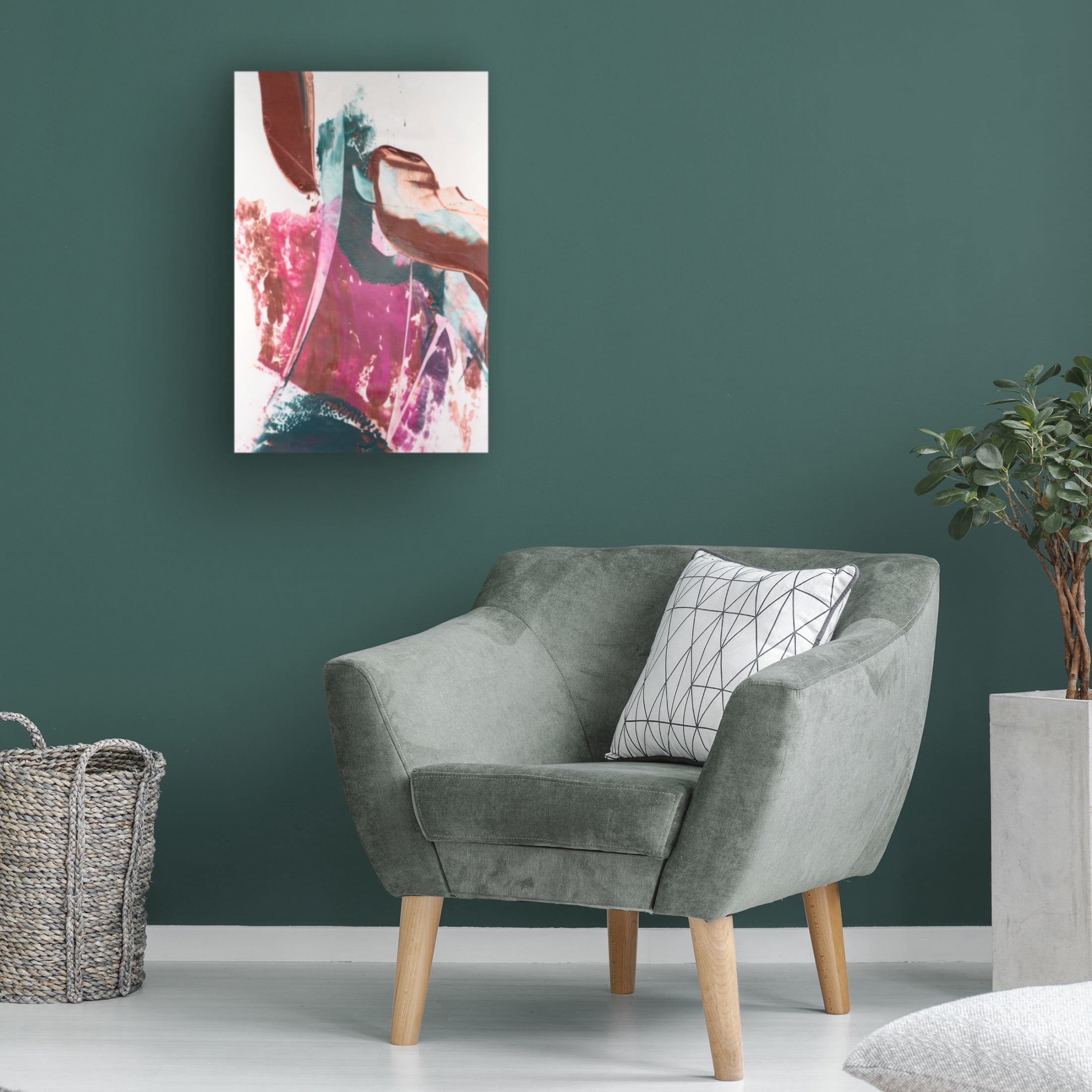 Canvas Wall Art - Ethan Harper 'Magenta and Patina VI' Wall Art for Living Room, Bedroom, or Office Décor by Trademark Fine Art - 30 x 47 Inches