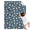 thumbnail image 2 of Princess and Carriage Blue Pattern Soft Sherpa Fleece Throw Blanket, Warm Cozy Plush Blanket for Sofa Bed Couch, All Season, 30"x40", 2 of 5
