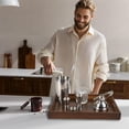 thumbnail image 4 of RYLZX Walnut wood Serving Tray with Handles (17 Inches) Decorative Serving Trays Platter for Breakfast in Bed, Lunch, Dinner, Appetizers, Patio, Ottoman, Coffee Table, BBQ, Party  Great for Lap Couch, 4 of 8