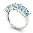thumbnail image 2 of 2.5 ct Brilliant Princess Cut Natural Swiss Blue Topaz 18K White Gold Eternity Band SZ 7.5, 2 of 6