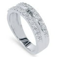 thumbnail image 2 of Pompeii 3/4ct Diamond Double Row Wedding Ring 14K White Gold (G/H,I1), 2 of 4