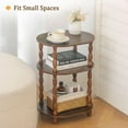 thumbnail image 5 of Side Table, 3-Tier Small End Table, Modern Oval Night Stand Accent Table for Living Room, Bedroom, Rustic Brown, 5 of 16