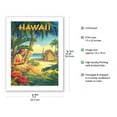 thumbnail image 2 of Hawaii - Hula Dancer with Ukulele - Vintage Hawaiian Travel Poster by Kerne Erickson - Bamboo Fine Art 290gsm Paper (Unframed) 17x22in, 2 of 4