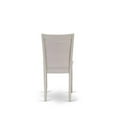 thumbnail image 3 of MZC0T01 Dining Chair Set of 2 - Cream Linen Fabric Seat and High Chair Back - Wire Brushed Linen White Finish (SET OF 2), 3 of 8