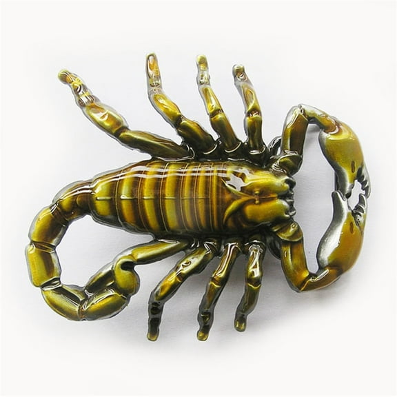 Jean's Friend Vintage Cut Out Scorpion Enamel Yellow Belt Buckle