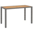 thumbnail image 2 of vidaXL 6 Piece Outdoor Dining Set Poly Rattan and Acacia Wood Grey, 2 of 10