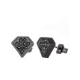 thumbnail image 2 of West Coast Jewelry Women's Micro Pave Crystal Diamond-Shaped Hematite Stud Earrings, 2 of 3