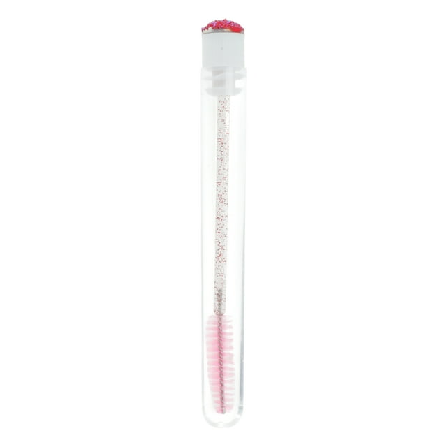 Unique Bargains 1 Pc Reusable Eyelash Brush for Vacation Deep Pink Plastic Nylon