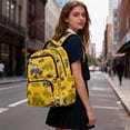thumbnail image 6 of Jeiento Tractor 17 Inch Backpack for Girls Yellow Lightweight School Bag for Elementary Ages 9-12, Breathable 600D & Multi-Pockets Personalized, 6 of 7