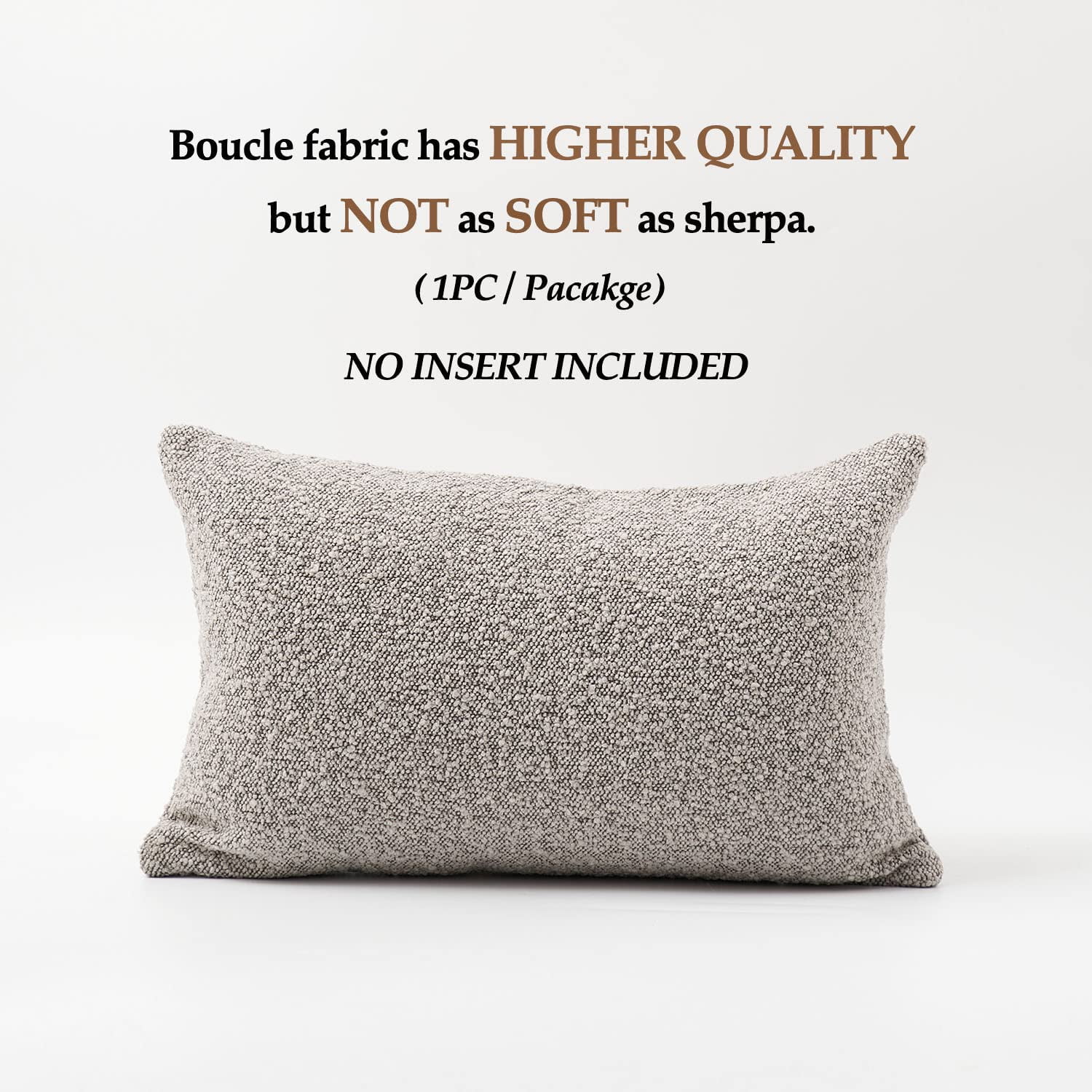 Boucle Pillow Covers 24x24 Luxury Throw Pillow Covers Decorative Pillows  for Bed Sofa Pillows for Living Room Accent Couch Pillows Soft Cushion  Case, 1PC, Buttery Cream 