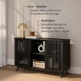 thumbnail image 3 of Plank+Beam Mid Century Modern Solid Wood Sideboard with 2 Doors, 49" TV Stand for Living Room, Black, 3 of 13