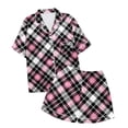 thumbnail image 1 of Icvfdpl Pyjama pour Bébé Fille à Carreaux Manches Courtes Shorts Ensemble 2 Pcs Pyjama Décontracté 8-9 Ans, 1 of 4